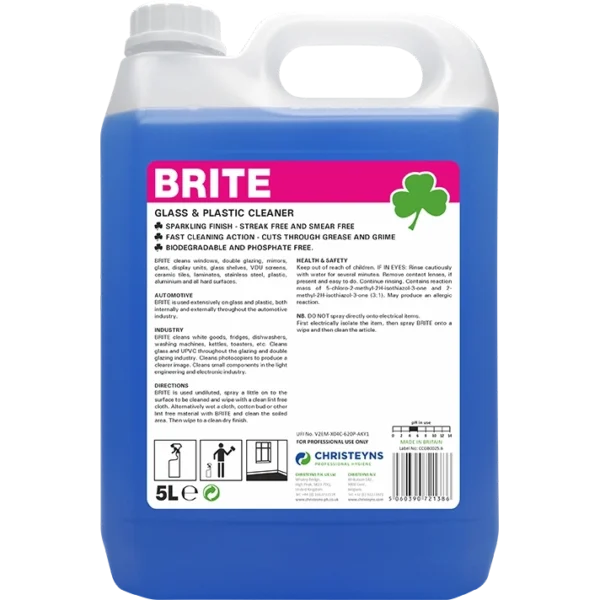 Brite-Window, Mirror, Plastic Cleaner  750ml & 5lt